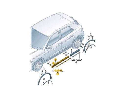 NEW AUDI Q3 8U FRONT LEFT DOOR LOWER MOLDING 83A853959BGRU
