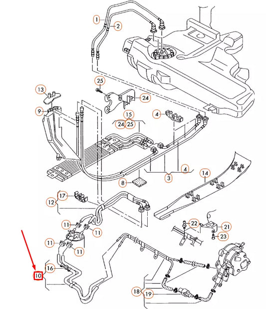 NEW AUDI A3 8L FEED-RETURN FUEL PIPE SET 1J0130307T ORIGINAL