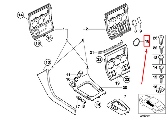 new bmw 3 compact e36 interior chrome ring 51168410704 8410704 original
