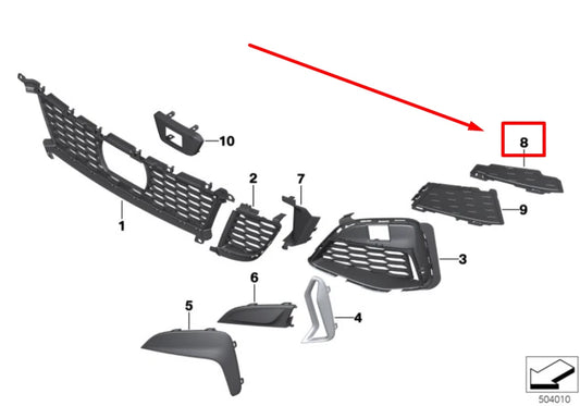 NEW BMW 3 G20,G28 FRONT RIGHT BUMPER OIL COOLER COVER 8069370 51118069370