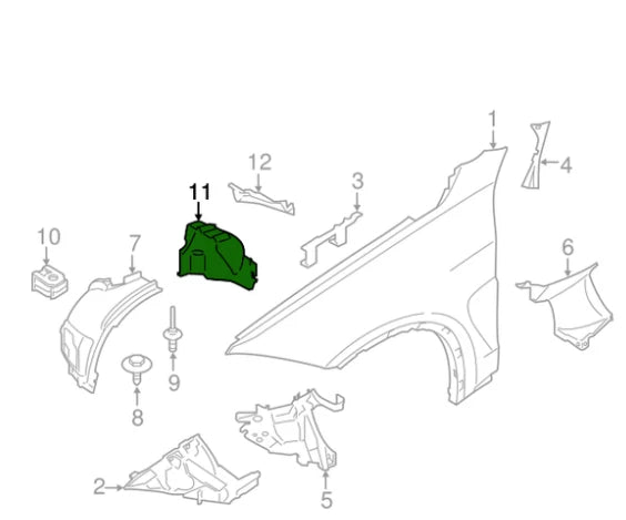 NEW BMW X5 F15 F85 M FRONT LEFT INNER FENDER LINER REAR PART 51717291197