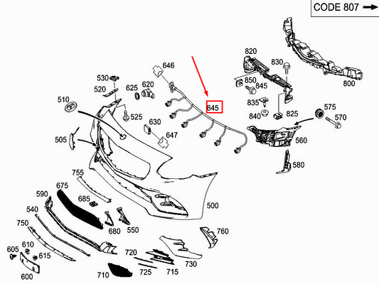new mercedes-benz slk r172 front parking aid wiring a1725404801 original