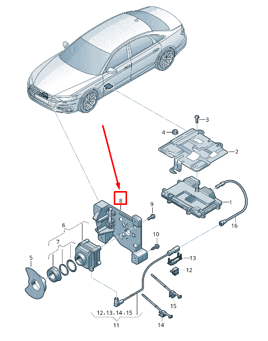 NEW AUDI A8 4N NIGHT-VISION SYSTEM CAMERA FASTENERS 4N0980561A ORIGINAL