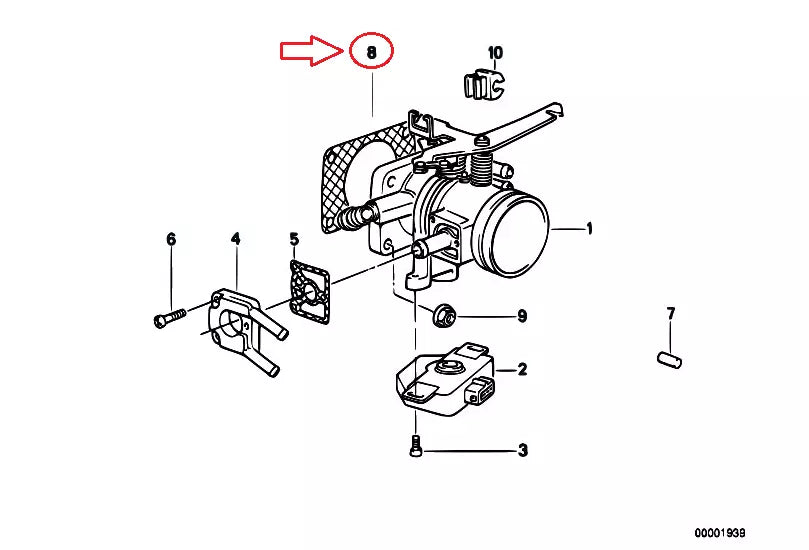 NEW BMW 3 E30 THROTTLE BODY GASKET 13541289576 ORIGINAL