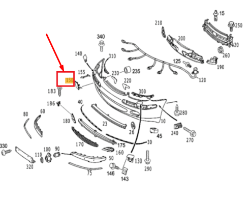 NEW MERCEDES-BENZ S W220 FRONT BUMPER TOW HOOK EYE COVER A22088512239999