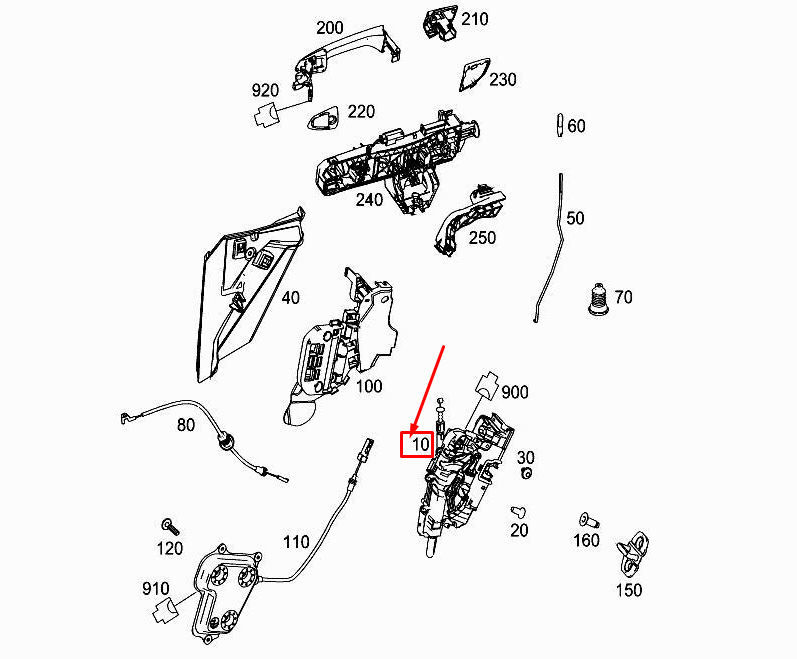 new mercedes-benz ml w166 rear left door lock a2047303535 original