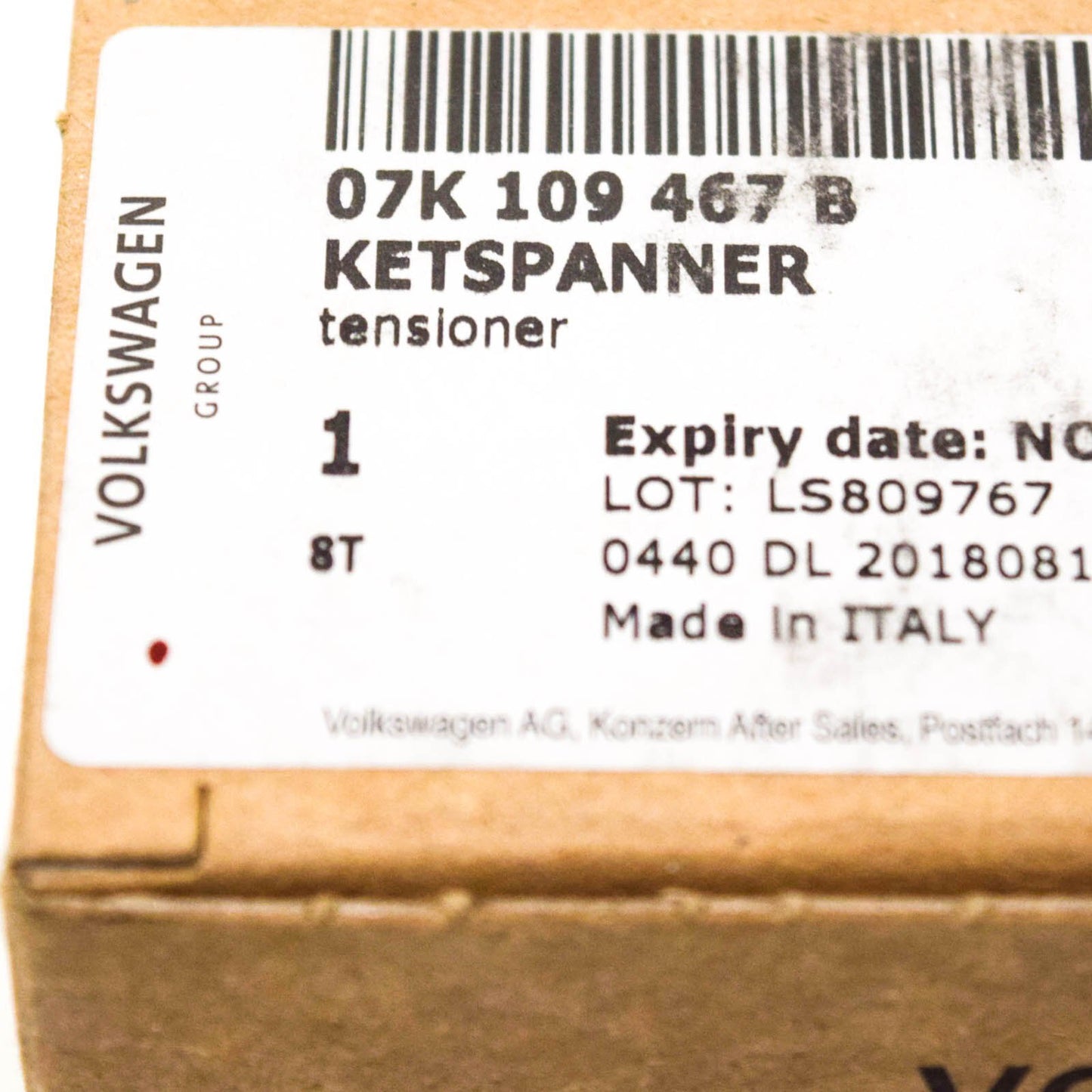 NEW VOLKSWAGEN BEETLE 9C LOWER CHAIN TENSIONER 07K109467B ORIGINAL