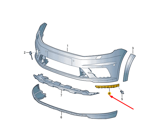 new volkswagen caddy 2k front left spoiler retainer 2k5807135 original