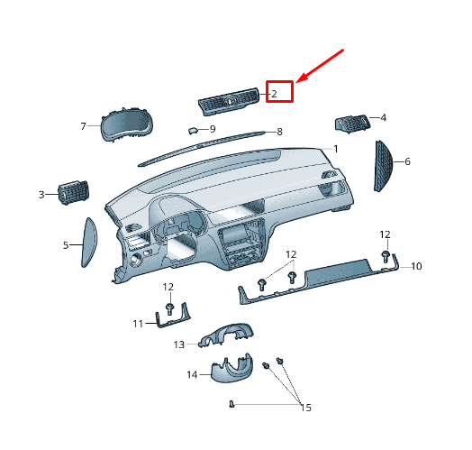 new skoda rapid nh center dashboard air vent 5ja820951wai original