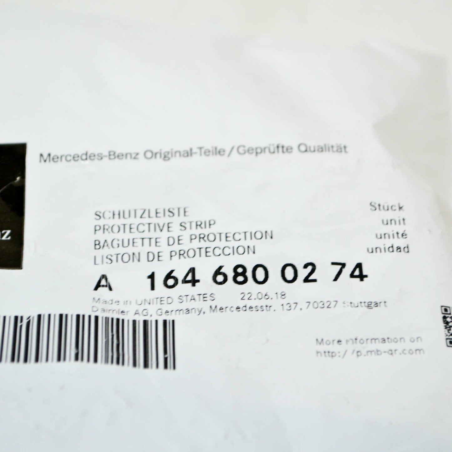 NEW MERCEDES-BENZ M W164 FRONT RIGHT SILL SIDESKIRT HOLDER A1646800274 ORIGINAL