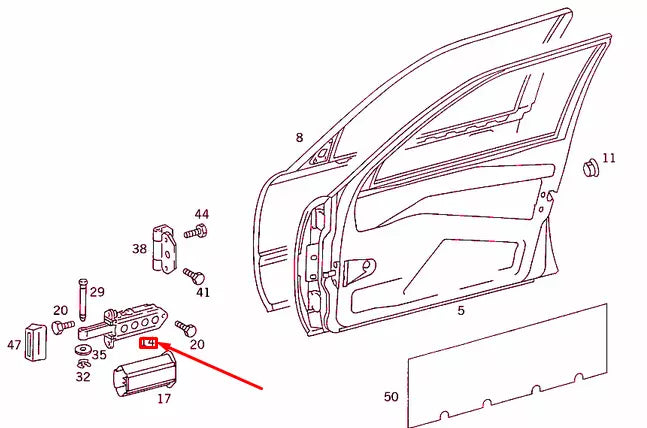 NEW MERCEDES-BENZ E W124 FRONT DOOR CHECK A1267200516 ORIGINAL