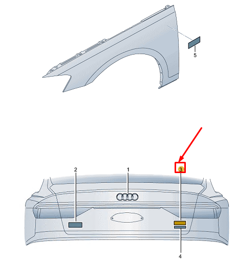 new audi a1 gb rear lid inscription 8v0853744kt94 original