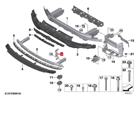 NEW BMW 8 COUPE G15 FRONT RIGHT VERTICAL CONNECTION 51117478184 ORIGINAL