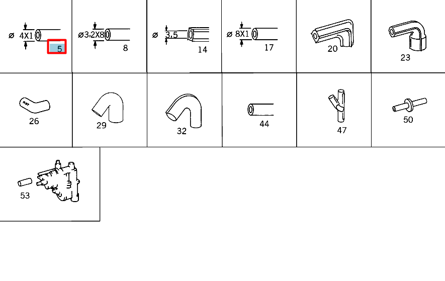 NEW MERCEDES-BENZ S W126 VACUUM CONNECTION LINE A0002760030 ORIGINAL