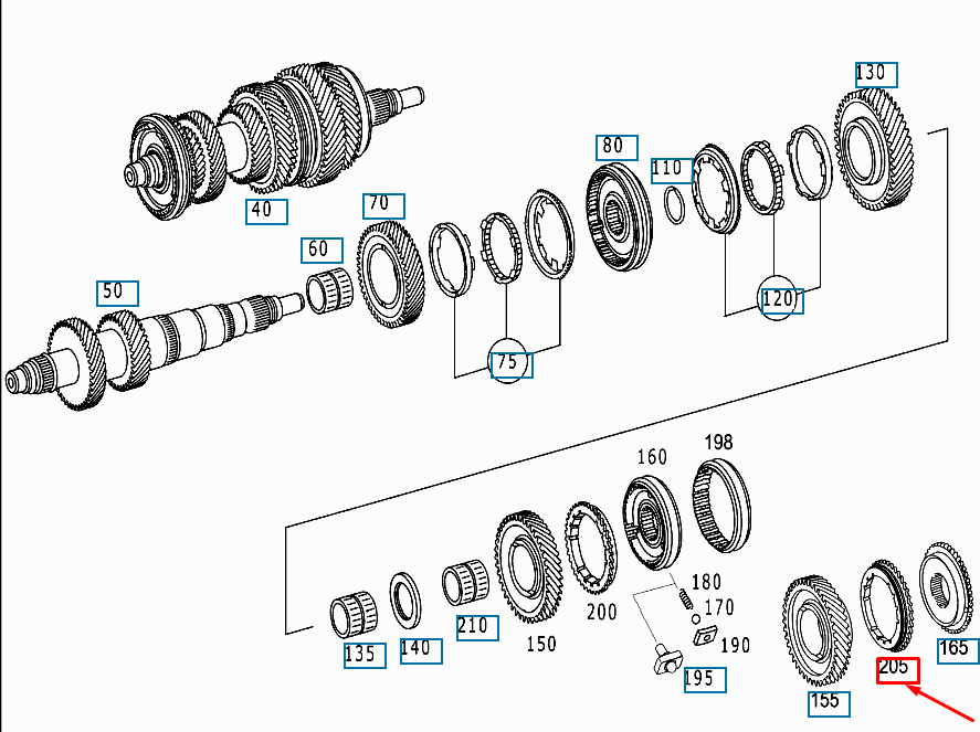 NEW MERCEDES-BENZ E W211 REVERSE SPEED SYNCHRONISING RING A2112620734 ORIGINAL