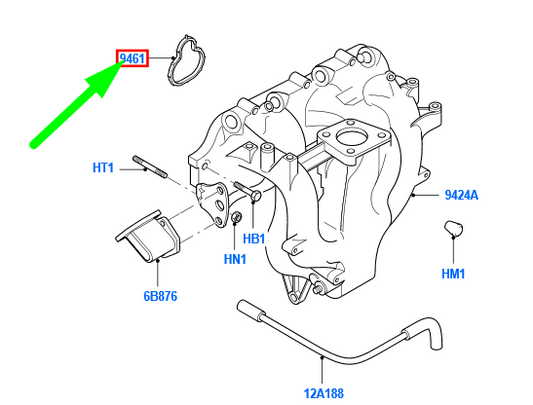 new ford transit connect mk1 intake manifold gasket 1090949 xs7g-9461-aa