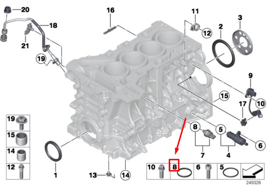 NEW BMW X3 F25 ENGINE BLOCK GASKET 12617614449 7614449 ORIGINAL