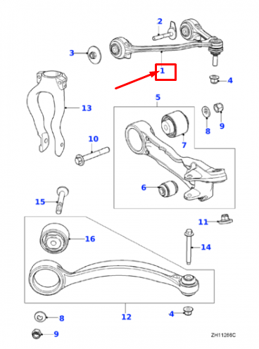 new jaguar xf x250 front left upper wishbone arm c2z29116 original