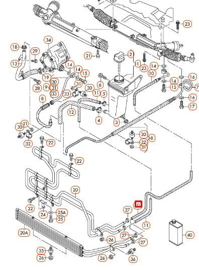NEW AUDI A4 B6 POWER STEERING RETURN HOSE LHD 8E1422891AK