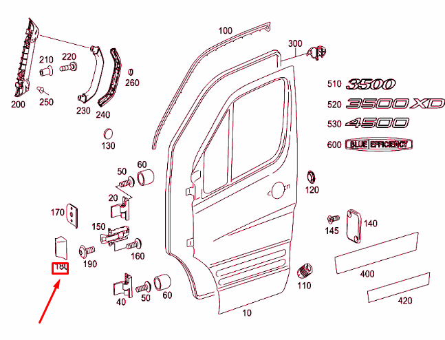 new mercedes-benz sprinter 906 front door check seal a9067200098 original