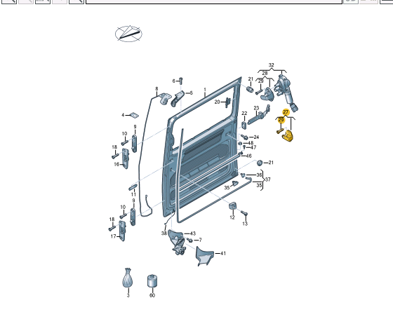 NEW VW TRANSPORTER T6 LEFT SLIDING DOOR STRIKER PLATE 7E0843767B ORIGINAL