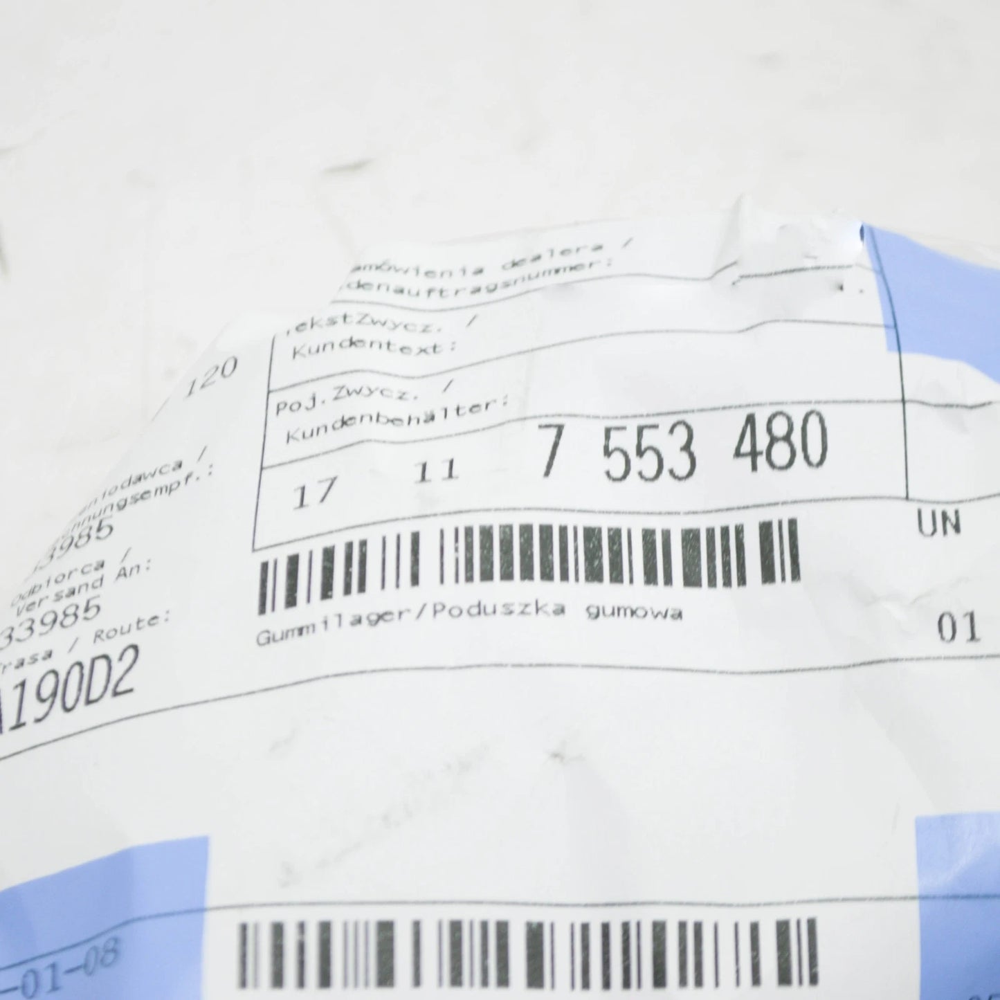 NEW BMW X5 E70 RADIATOR RUBBER MOUNTING 17117553480 ORIGINAL