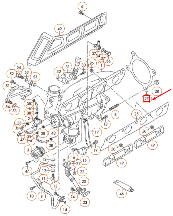 NEW AUDI A4 B8 ENGINE EXHAUST TURBOCHARGER GASKET 8K0253115L ORIGINAL