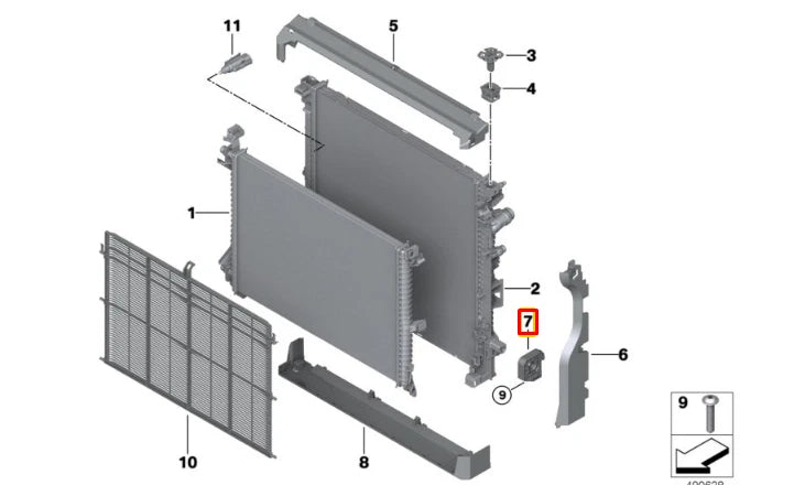 NEW BMW X5 G05 RIGHT RADIATOR HOLDER 17118659077 ORIGINAL