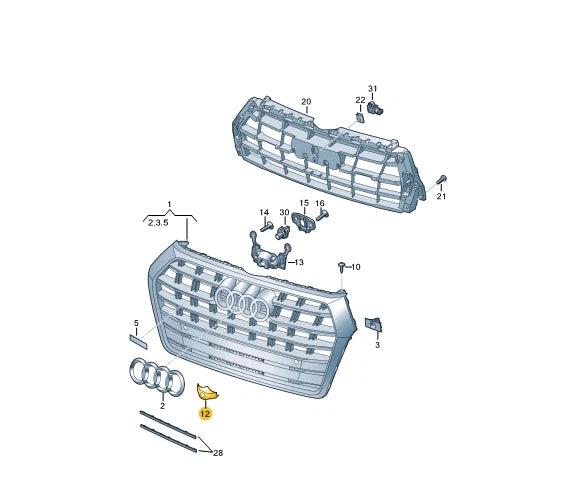 NEW AUDI Q5 FY FRONT RADIATOR GRILLE CAP COVER 80A853140ARP5