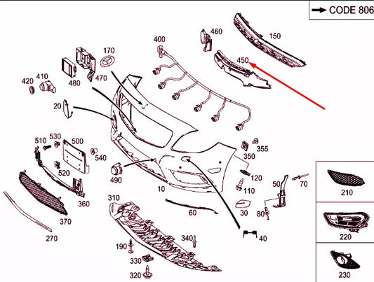 NEW MERCEDES-BENZ CLA C117 FRONT CENTER IMPACT ABSORBER A1178850900 ORIGINAL