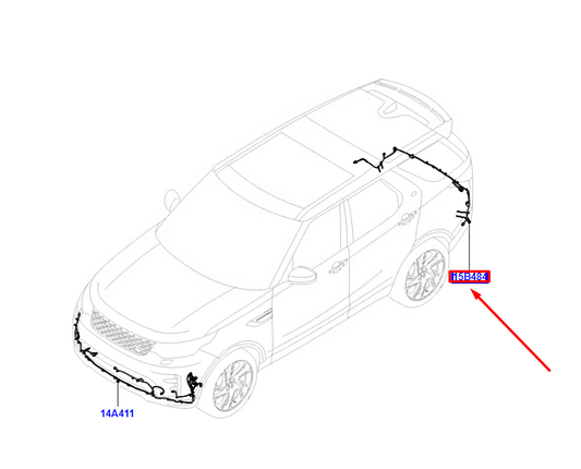 new lr discovery v l462 rear parking sensor wiring harness lr087151 original
