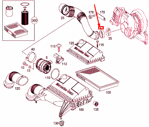NEW MERCEDES-BENZ VITO W639 ENGINE AIR INTAKE SEAL A0179970445 ORIGINAL