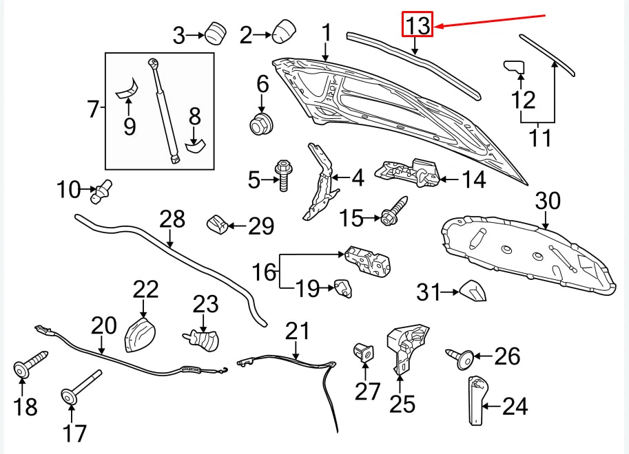 NEW VW GOLF VI 5K MK6 FRONT HOOD SEAL 5K0823709 ORIGINAL