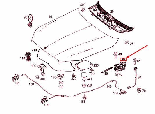 NEW MERCEDES-BENZ S W222 RIGHT ENGINE HOOD HINGE A2228800228