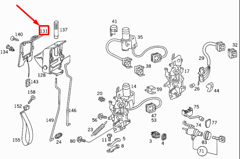 NEW MB E-CLASS W124 COVER INTERIOR CONTROL SHELL TYPE HANDLE A1247662091
