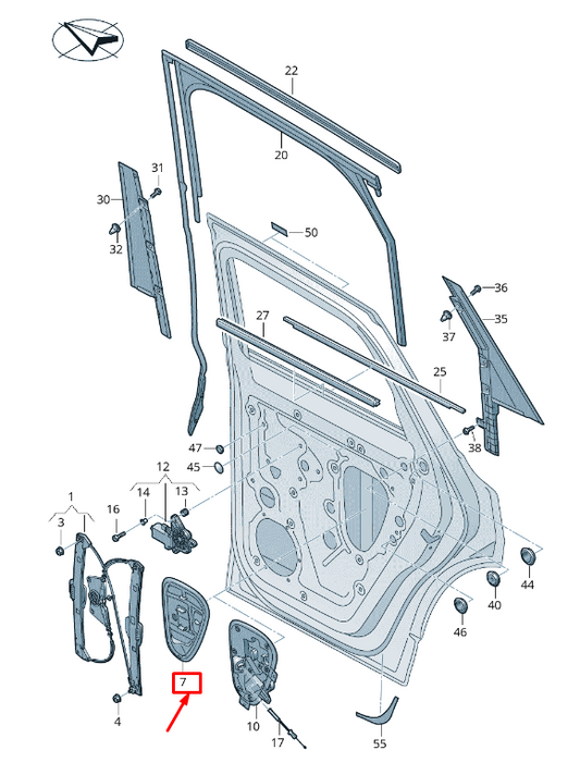 NEW VW TOUAREG CR REAR RIGHT DOOR INNER PANEL COVER 760839916C ORIGINAL