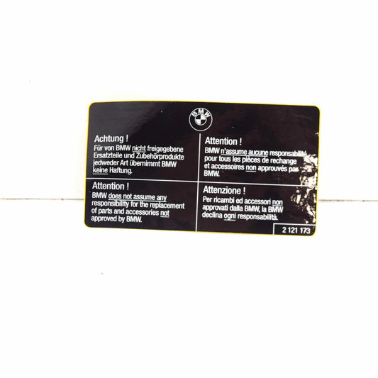 NEW BMW 3 COUPE E92 LABEL "ORIGINAL BMW TEILE" 51142121173 ORIGINAL