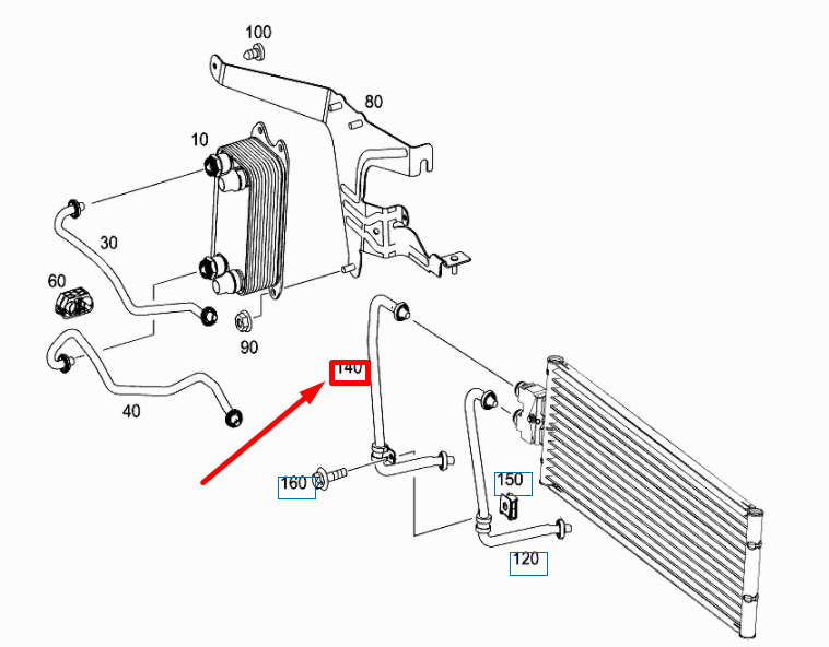 new mb slk r172 amg return line to connecting point oil line a2125000672