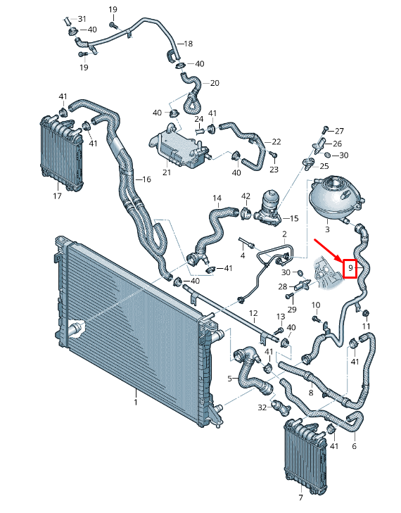 new audi q5 fy coolant hose with quick release coupling 80a122109ad original