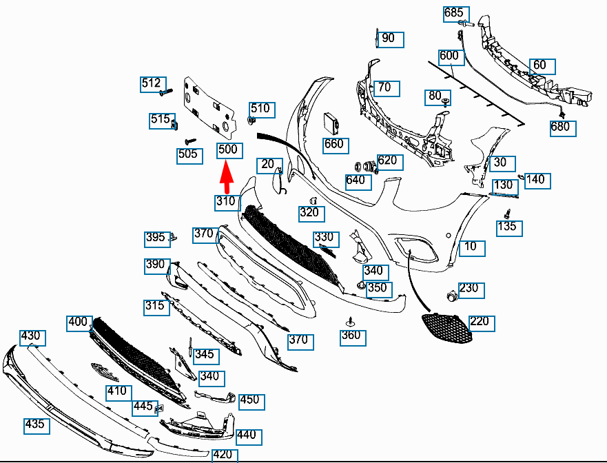 NEW MERCEDES-BENZ GLC COUPE C253 LICENSE PLATE HOLDER A2538800144 ORIGINAL