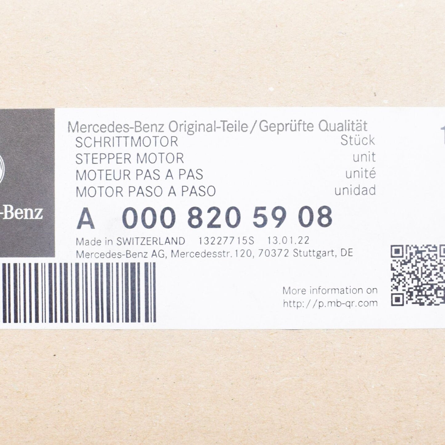 NEW MB SPRINTER 906 TEMPERATURE CONTROL STEPPER MOTOR A0008205908 ORIGINAL