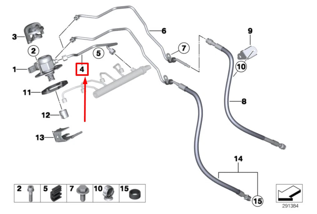 NEW BMW 2 CABRIO F23 FUEL INJECTION FUEL FEED PIPE 13537585426 7585426 ORIGINAL