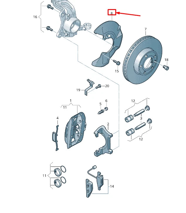 NEW VW TRANSPORTER VI T6 FRONT LEFT BRAKE DISC PROTECTION 7E0615311A ORIGINAL
