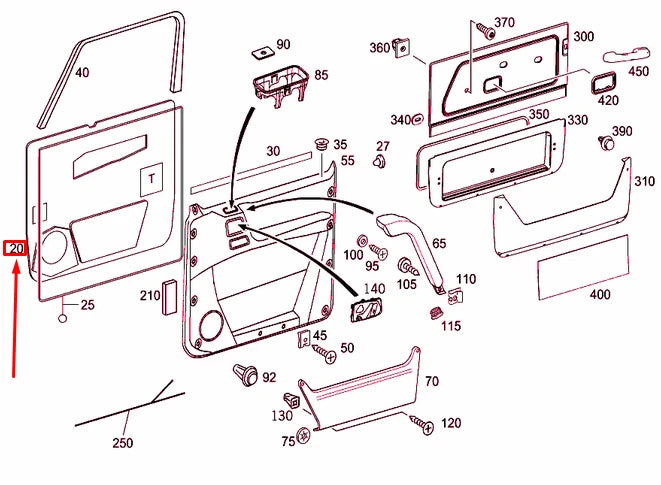 NEW MERCEDES-BENZ G W463 FRONT DOOR SEALING FILM A4637270200 ORIGINAL