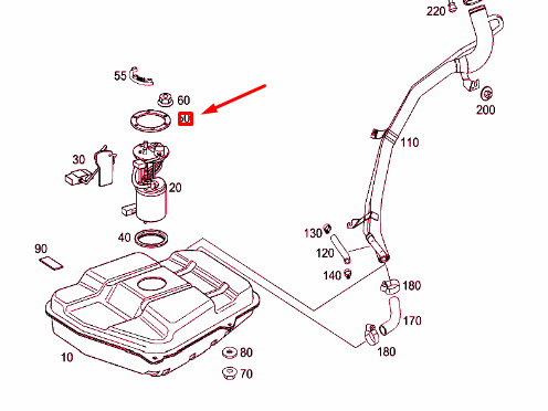 new mercedes-benz a w168 fuel delivery unit ring a1684710210 original