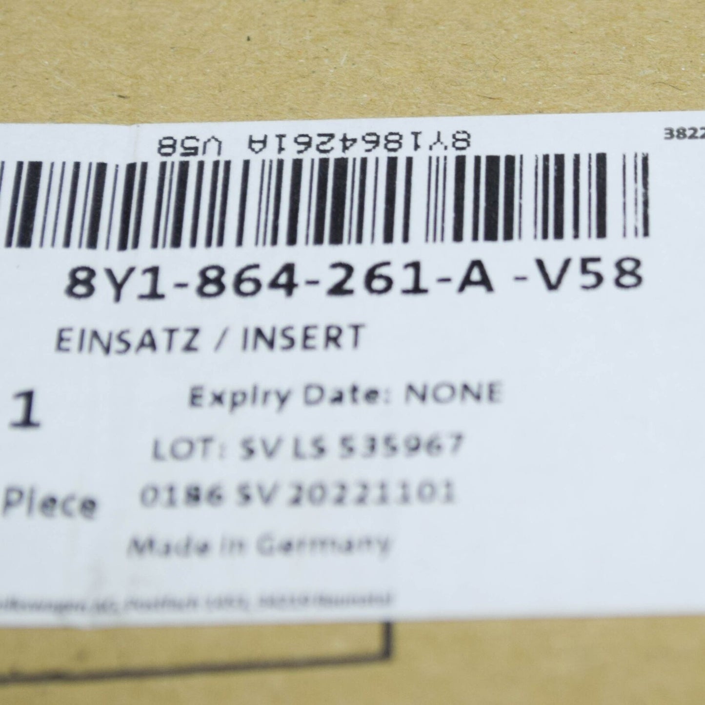 NEW AUDI A3 SPORTBACK 8Y CENTER CONSOLE TRIM LHD 8Y1864261AV58 ORIGINAL