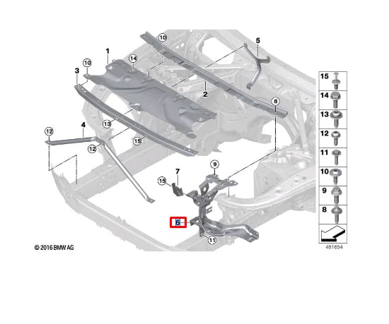 NEW BMW M5 F90 FRONT LEFT HEADLIGHT BRACKET MOUNT 51647383857 ORIGINAL