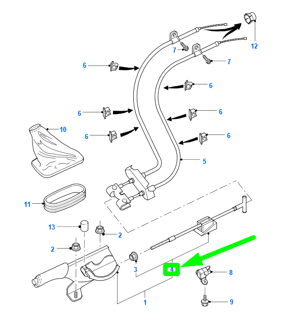 new ford fiesta be91 mk4 front parking brake cable 1s51-2853-ac 1310482 original