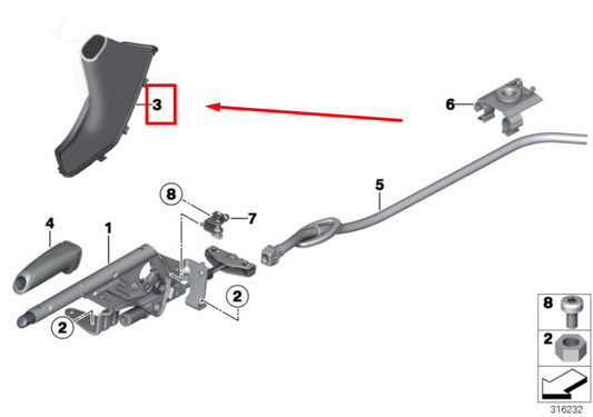 new bmw 1 f20 handbrake lever cover 9230133 34429230133 original