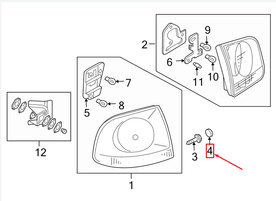 NEW VW TOUAREG 7L REAR TAIL LAMP BOLT CAP 7L6945285